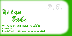 milan baki business card